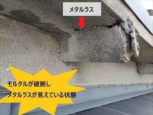 棟木　メタルラス見え