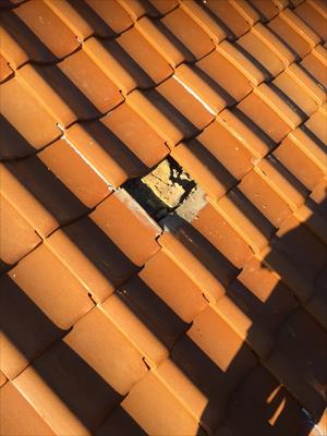 屋根瓦　飛散箇所