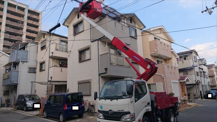 高所作業車　作業