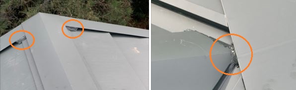 屋根葺き替え　横暖ルーフ　コーキング