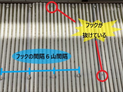 エスロン波板固定状況