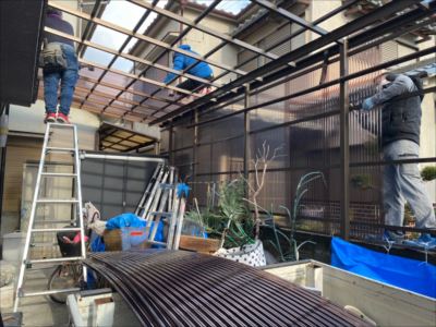 カーポート波板の全面張り替え②