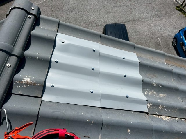 ガルバリウム鋼板取り付け完了