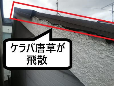 ケラバ唐草飛散