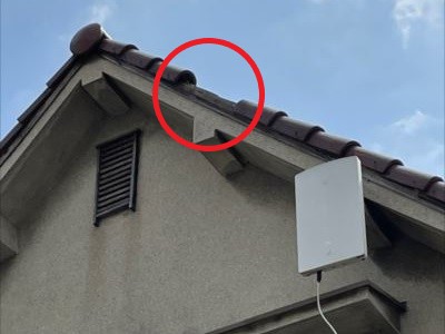 ケラバ瓦落下箇所