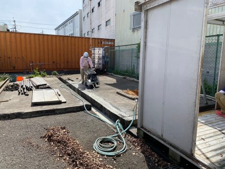 土間カッター掛作業