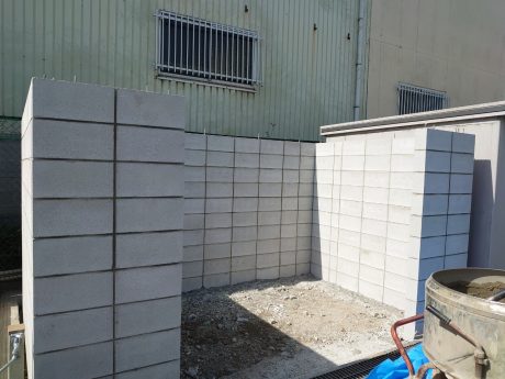 ゴミ庫のブロック完了