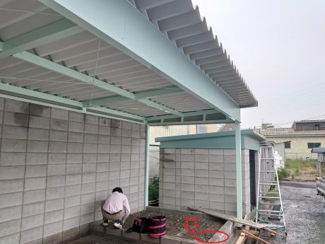 物置架台・土間配筋・屋根裏状況