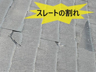 スレートの割れ