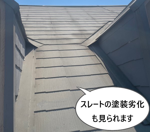 スレートの塗装劣化も見られます