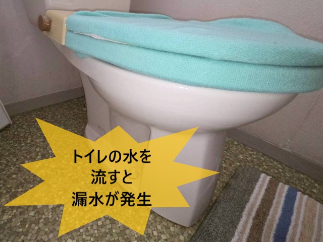 トイレの水を流すと漏水が発生