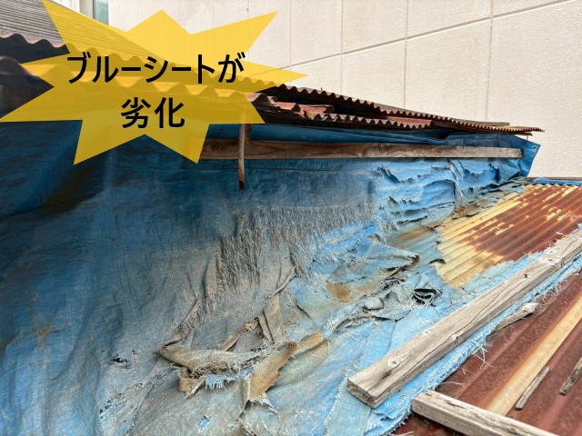 ブルーシートが劣化
