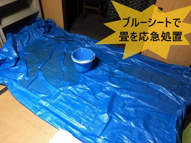 ブルーシートで応急処置