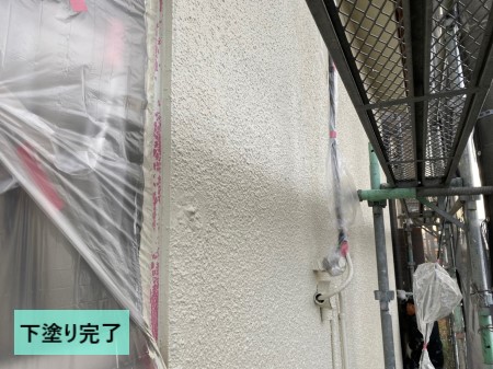 プライマー塗布完了　外壁塗装