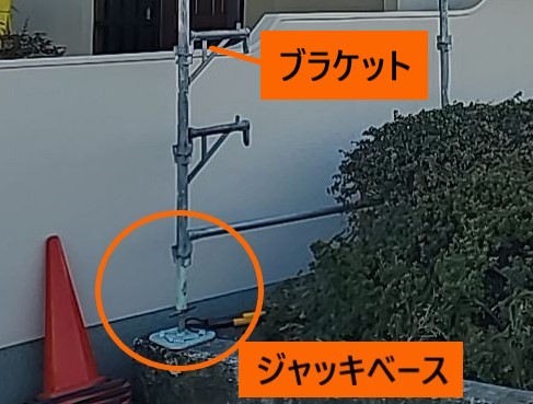 仮設足場のジャッキベース