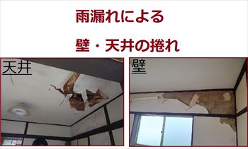 内部の壁・天井捲れ