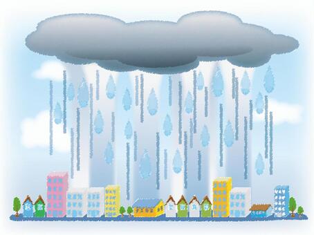 大雨のイラスト