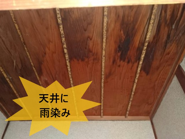 天井に雨染み