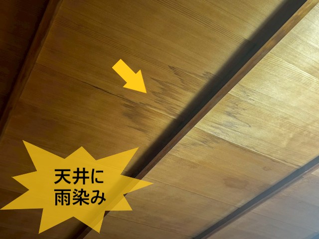 天井に雨染み