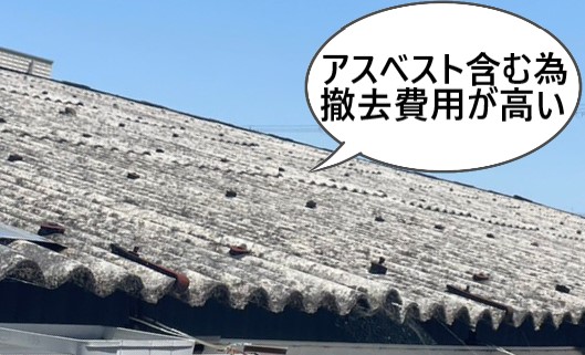 小波スレート屋根はアスベストが含まれている為撤去費用が高くつく