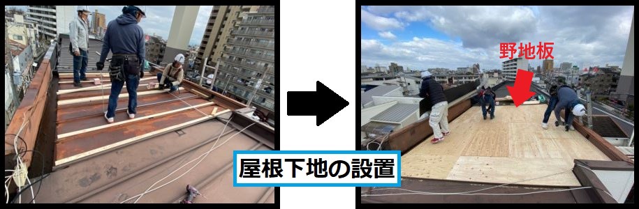 屋根下地の設置