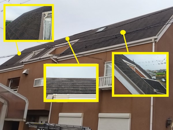 屋根材の剥がれ箇所は見当たらない