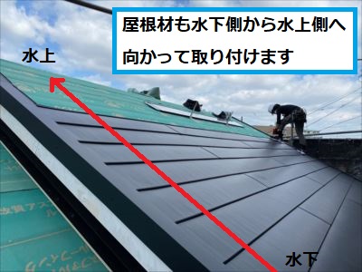 屋根材取り付け手順