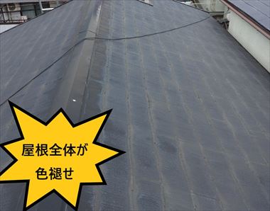 スレート屋根　色褪せ
