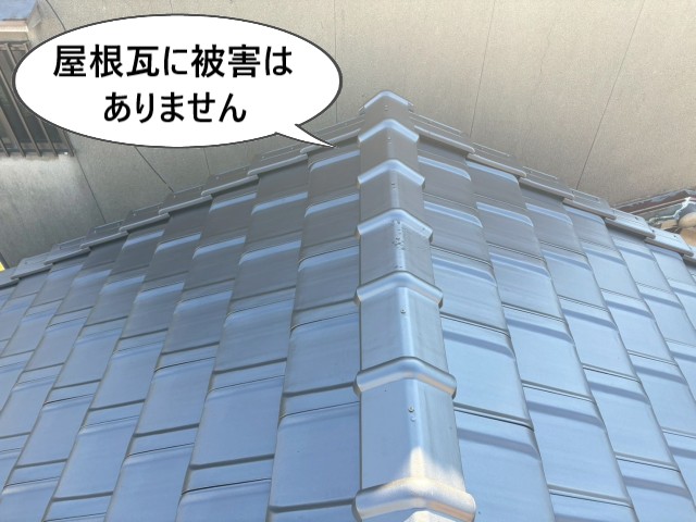 屋根瓦に被害なし