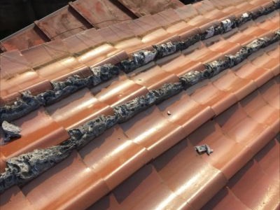 平瓦 漆喰 施工不良