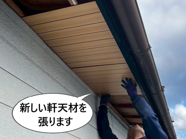 新しい軒天張り