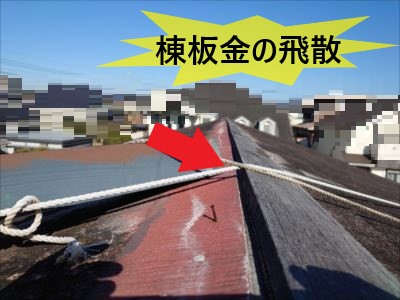 棟板金の飛散