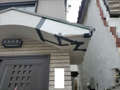 破損部ビニール養生