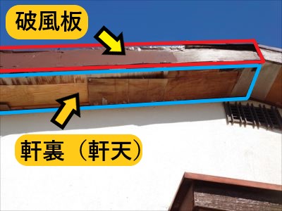 破風板・軒裏廻りの状態