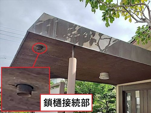 竪樋繋ぎ込み部