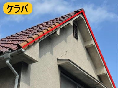 落下したケラバ瓦の調査