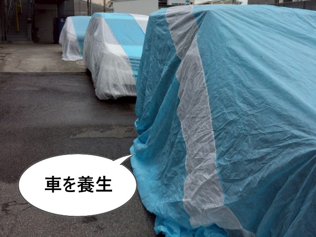 車を養生