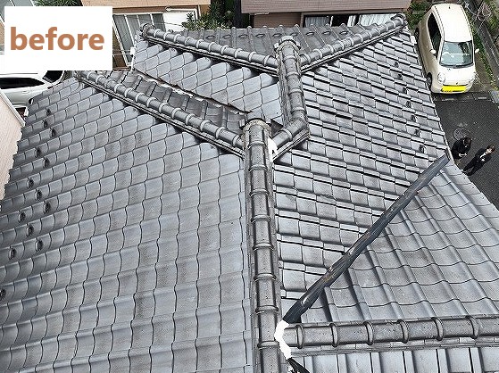 屋根葺き替え工事前写真