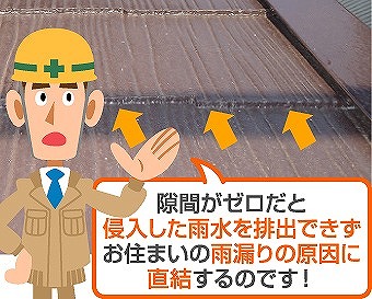 隙間ゼロは雨漏りの原因に