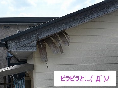 屋根修理　軒天の増し張り