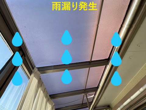 サンルーフ雨漏り発生