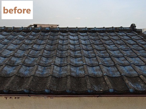 屋根葺き替え工事前