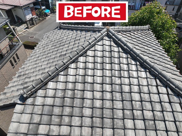 屋根葺き替え工事前