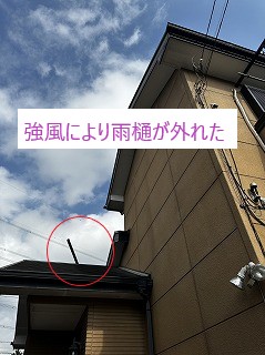 雨樋が外れた