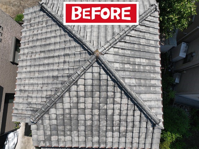 屋根葺き替え工事前