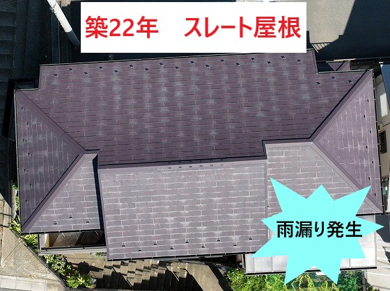 スレート屋根雨漏り発生
