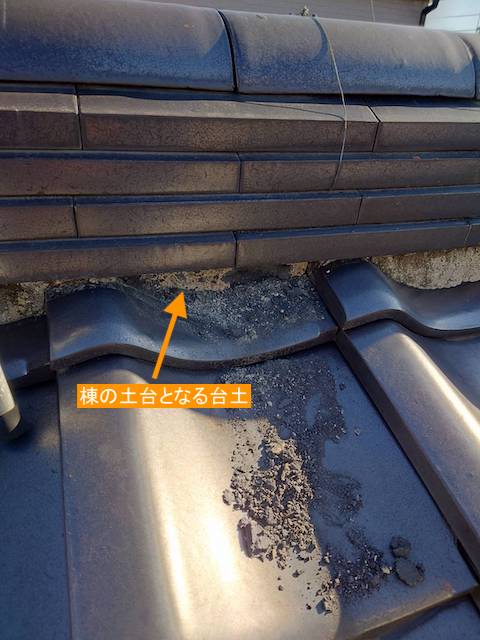 既存の漆喰の撤去作業