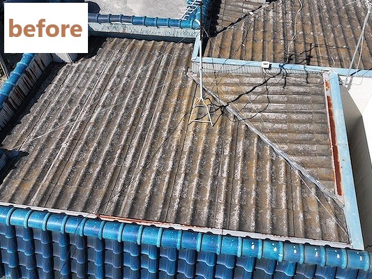 屋根葺き替え工事ビフォー
