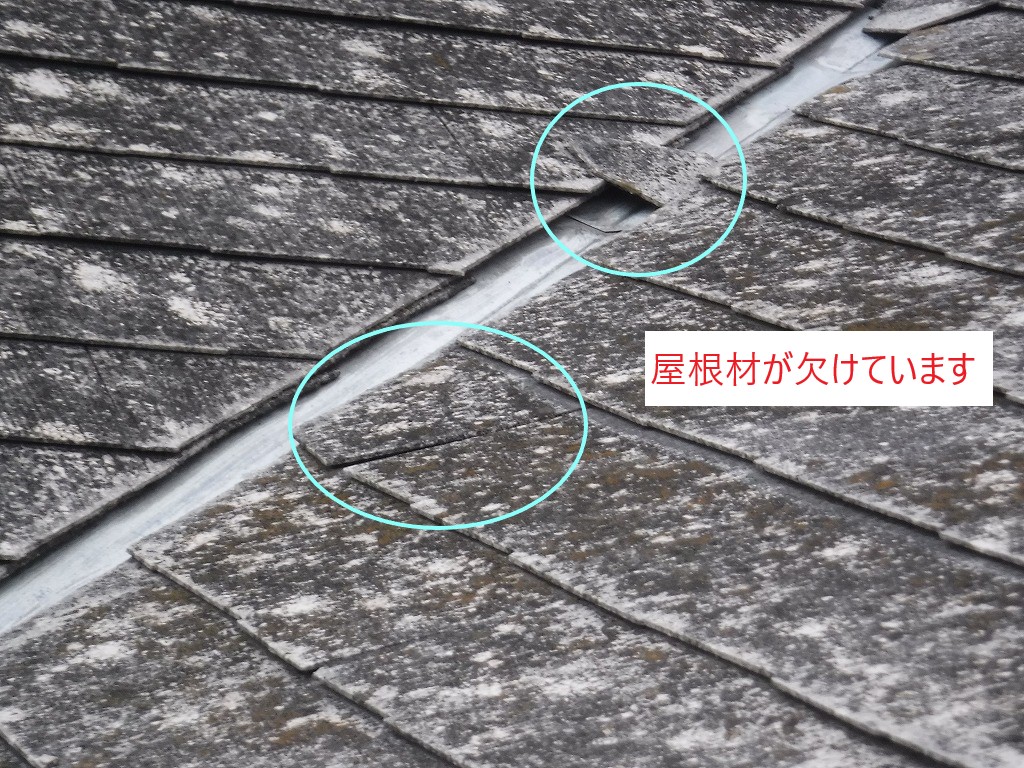 欠けた屋根