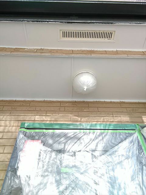 軒天塗装上塗り後